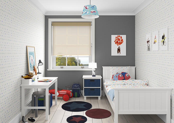 Rimini (Blackout), Mocha & Optima Linen - Double Roller Blind - Image 6